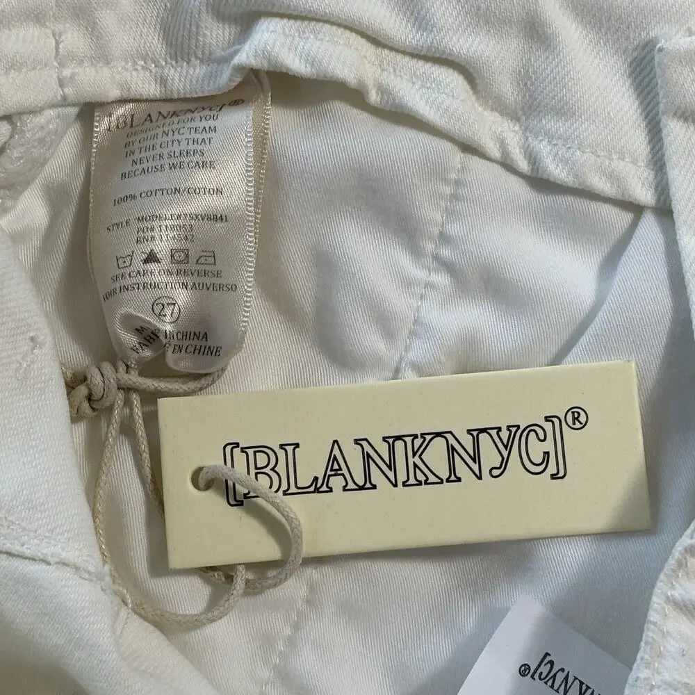 Blank NYC Womens Shorts‎ 27 White High Rise Denim Belt Classic Minimalist Preppy